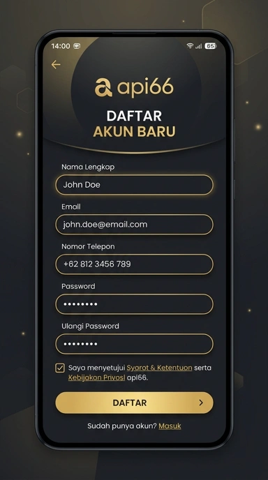 Panduan Registrasi Akun Baru api66 untuk Pengguna Android