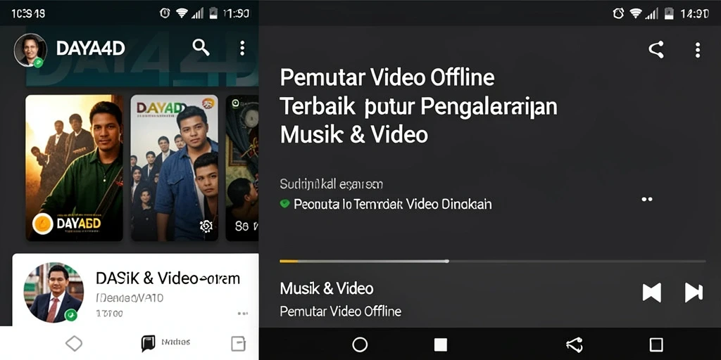 Antarmuka menarik aplikasi Pemutar Video Offline DAYA4D.