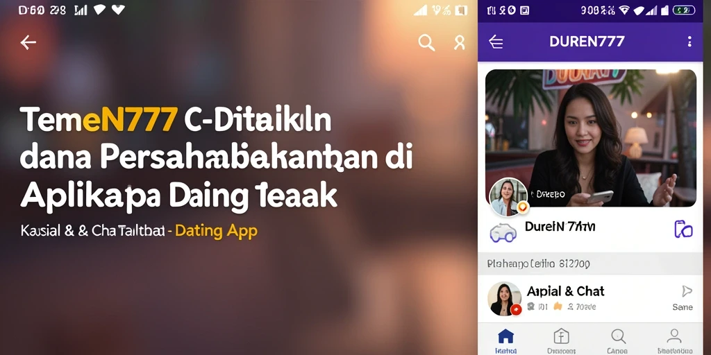 Antarmuka DUREN777 yang menarik dan mudah digunakan dalam aplikasi Dating.