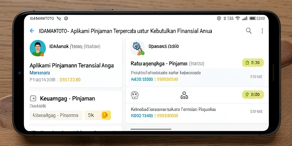 Antarmuka pengguna IDAMANTOTO yang sederhana dan fungsional untuk pengajuan pinjaman.