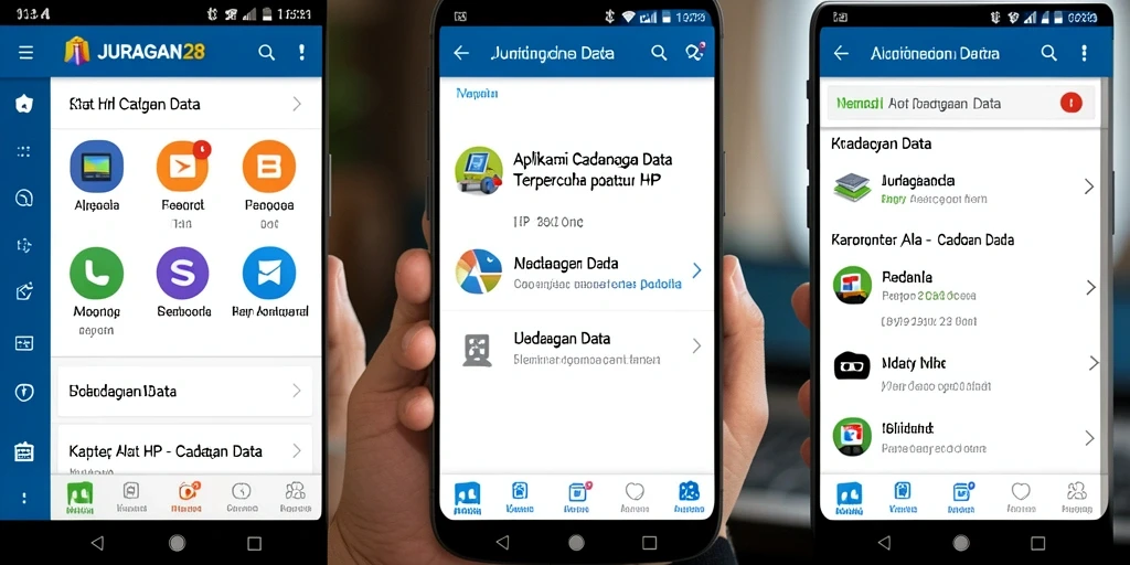 Antarmuka JURAGAN28 yang sederhana dan fungsional untuk cadangan data.