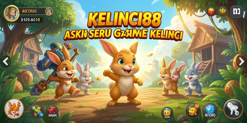Tampilan antarmuka KELINCI88 yang dinamis dan penuh aksi.